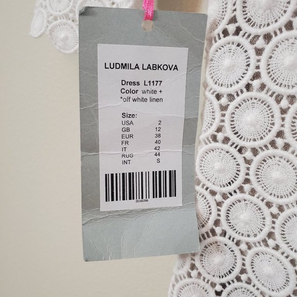 LUDMILA LABKOVA Crochet Eyelet Lace Maxi Dress NWT - Picture 6 of 13